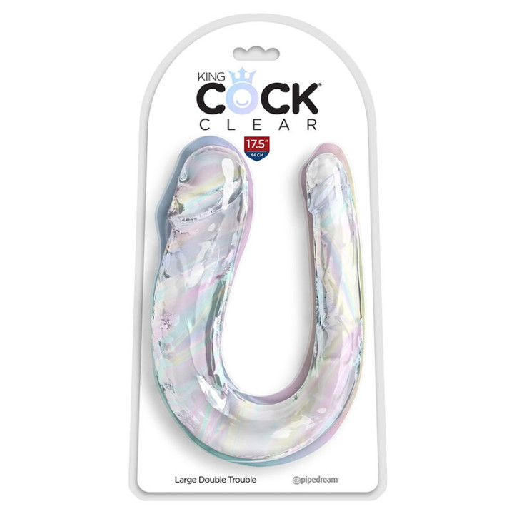 King Cock - Double Trouble Dildo Duplo 44 cm Transparente