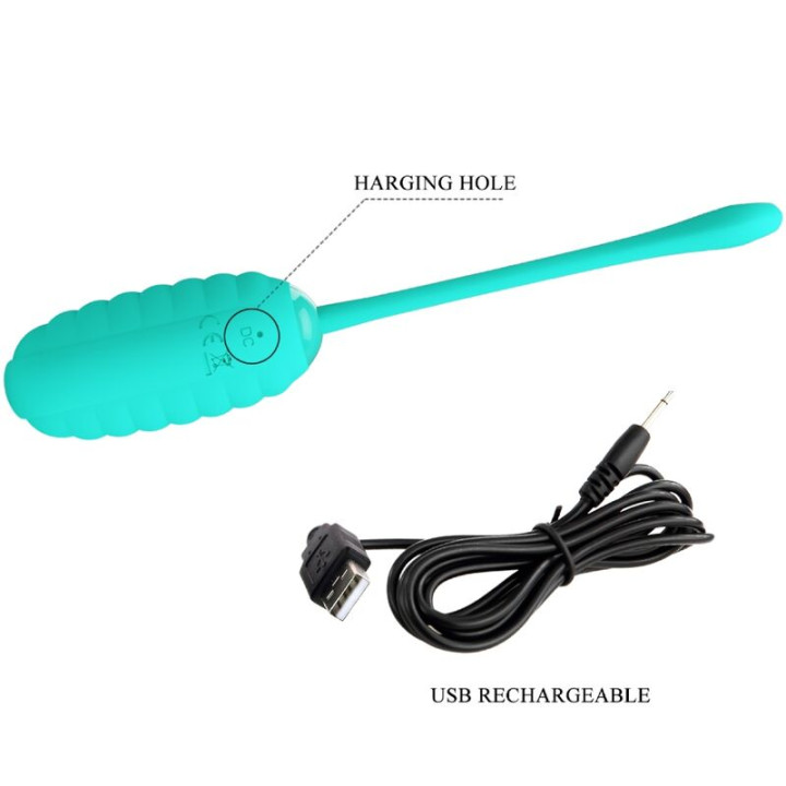 Pretty Love - Ovo Vibratório Recarregvel Kirk Aqua Verde