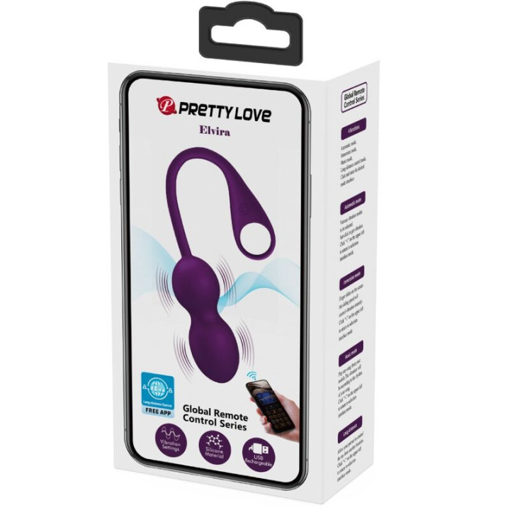 Pretty Love - Elvira Kegel Balls App Télécommande Violet