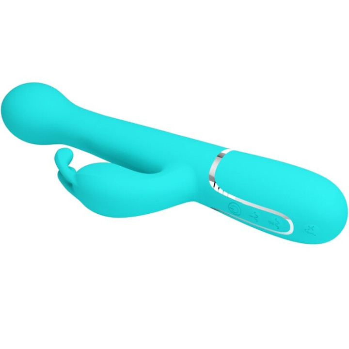 Pretty Love - Vibrateur Dejon Rabbit 3 en 1 Multifonction Vert Aqua