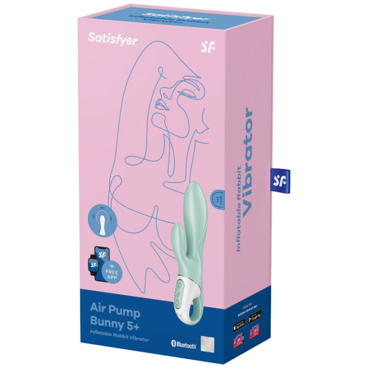 Satisfyer - Air Pump Bunny 5+ Aufblasbare Kaninchenvibrator-App Grün