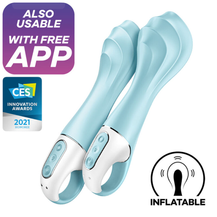 Satisfyer - Air Pump Vibrator 5+ Inflatable g-Spot Vibrator App Blue