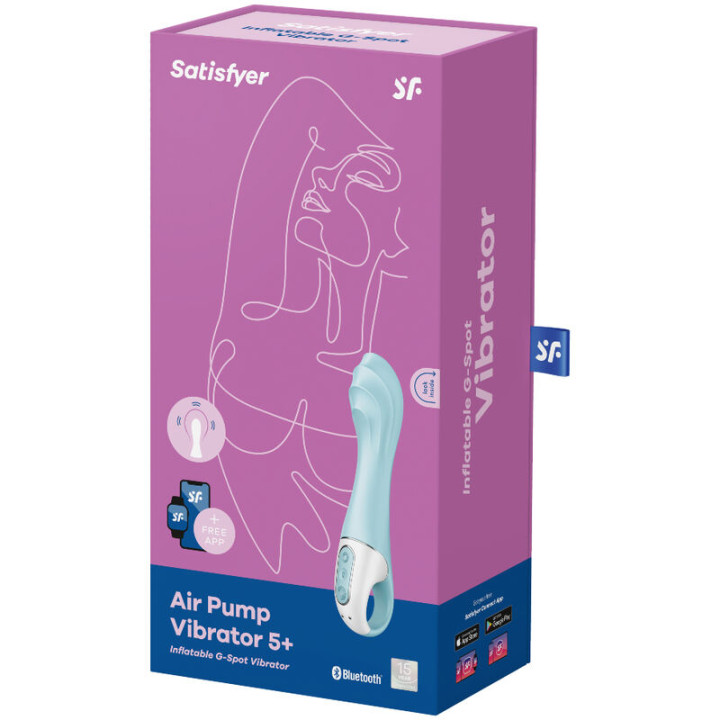 Satisfyer - Air Pump Vibrator 5+ Inflatable g-Spot Vibrator App Blue