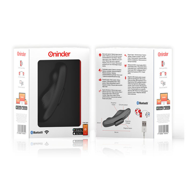 Oninder - Vibrateur Rechargeable Manila Panty 9 Vitesses 9,6 cm x 2,6 cm - Application Gratuite