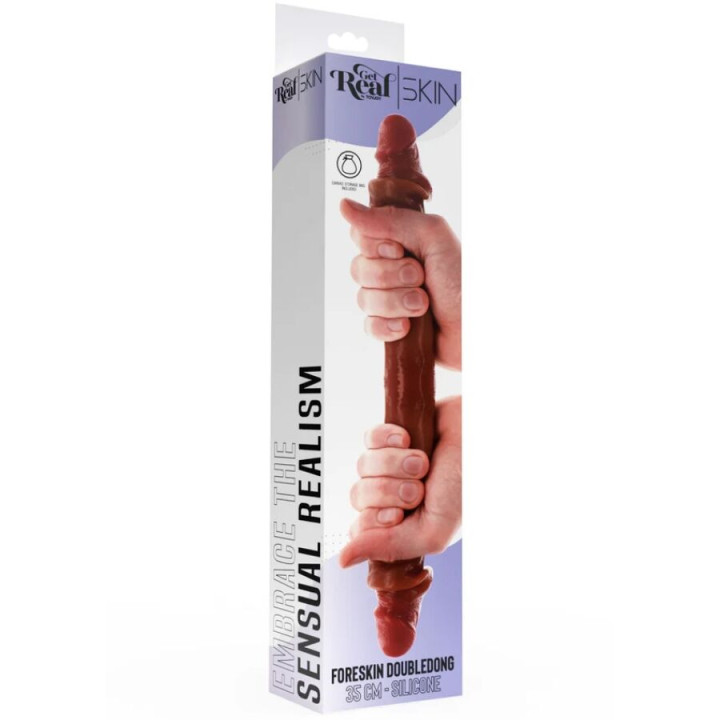 Get Real - Dildo in Silicone a Doppia Estremità Caramello 35 cm