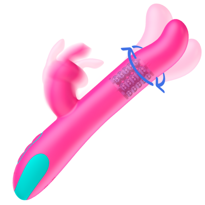 Happy Loky - Pluto Vibromasseur Rabbit et Rotatif + Télécommande Watchme