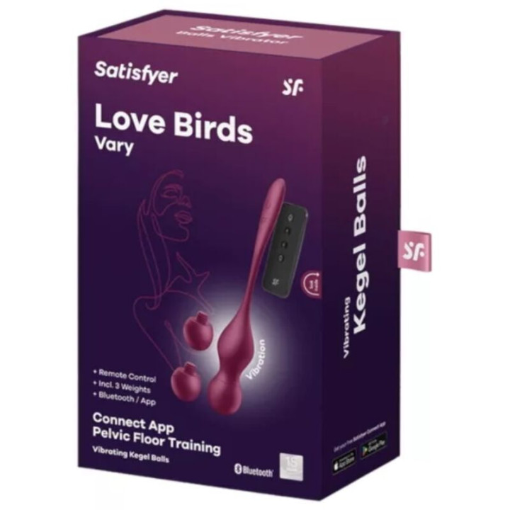 Satisfyer - Love Birds Vary Vibrierende Kugeln Kostenlose App Weinrot