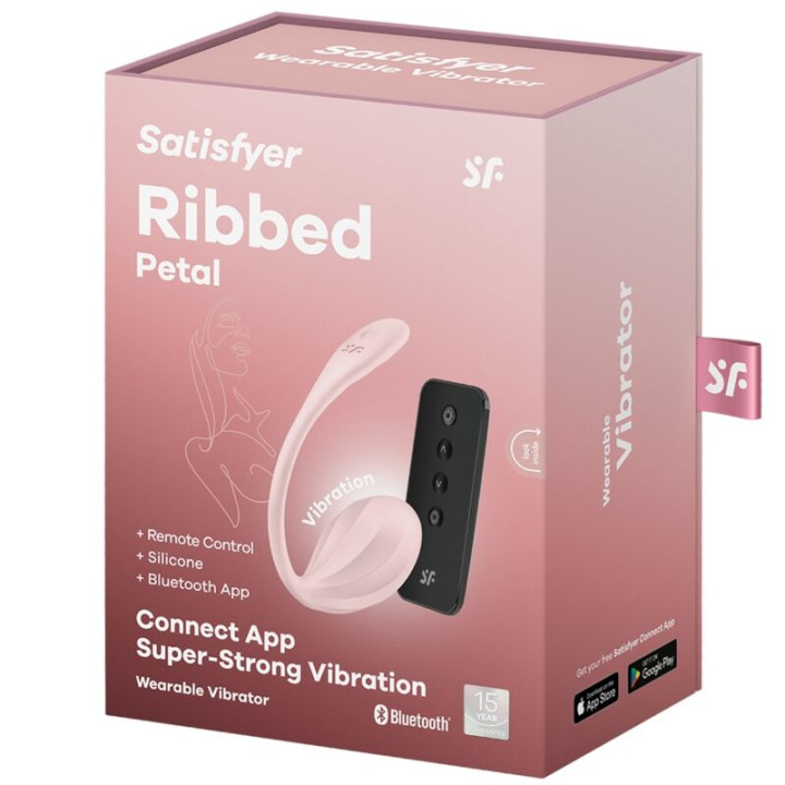Satisfyer - Ribbed Petal g Point Remote Control Stimulator Rose Free App