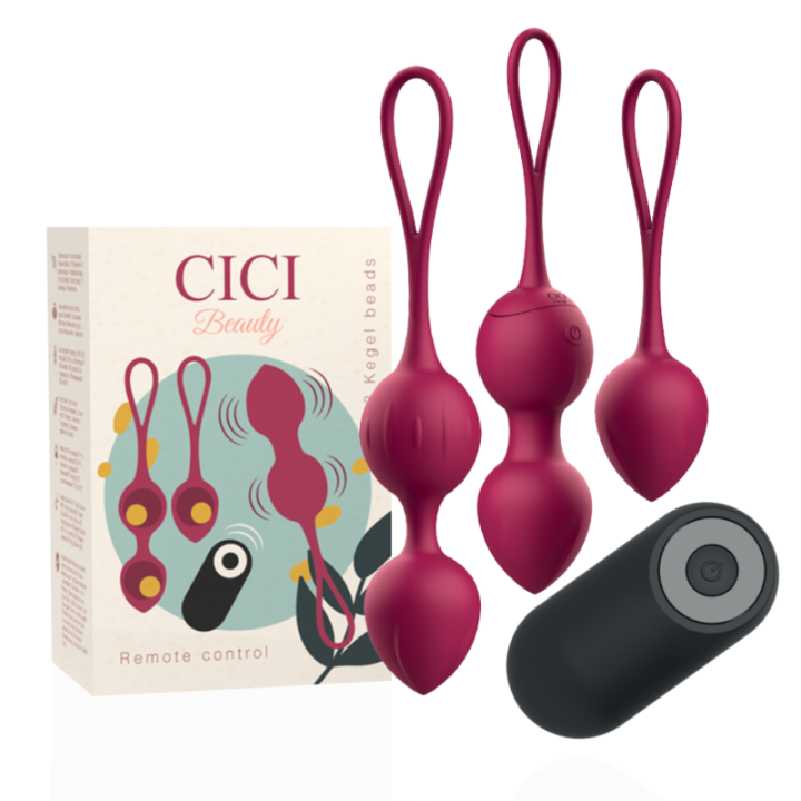 Cici Beauty - Premium Silicone 3 Perles de Kegel Vibrantes Télécommande