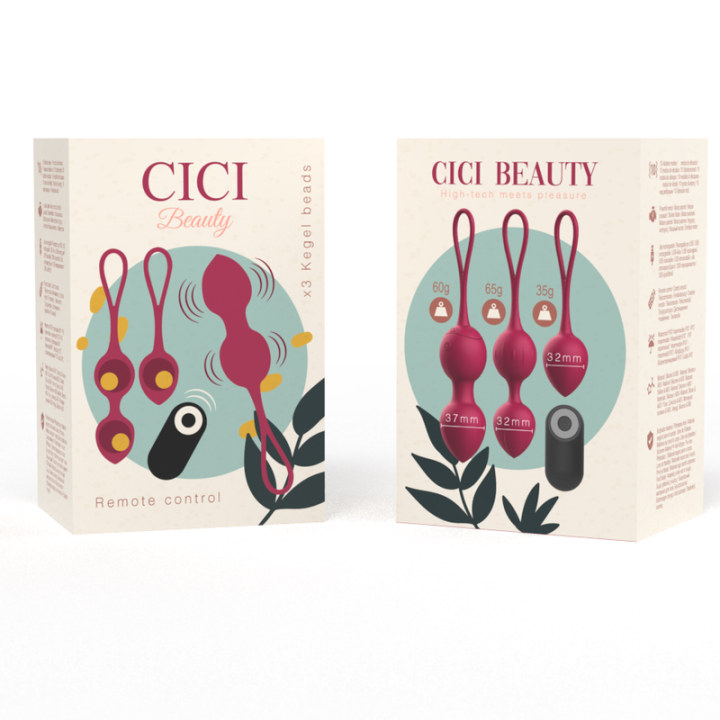 Cici Beauty - Premium Silicone 3 Perles de Kegel Vibrantes Télécommande