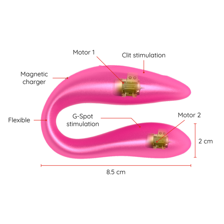 Oninder - Lisboa Pink g-Point & Clitoris Stimulator - Free Pink App