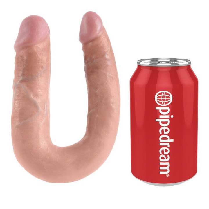 King Cock - u-Shaped Medium Double Trouble Flesh 13.9 cm