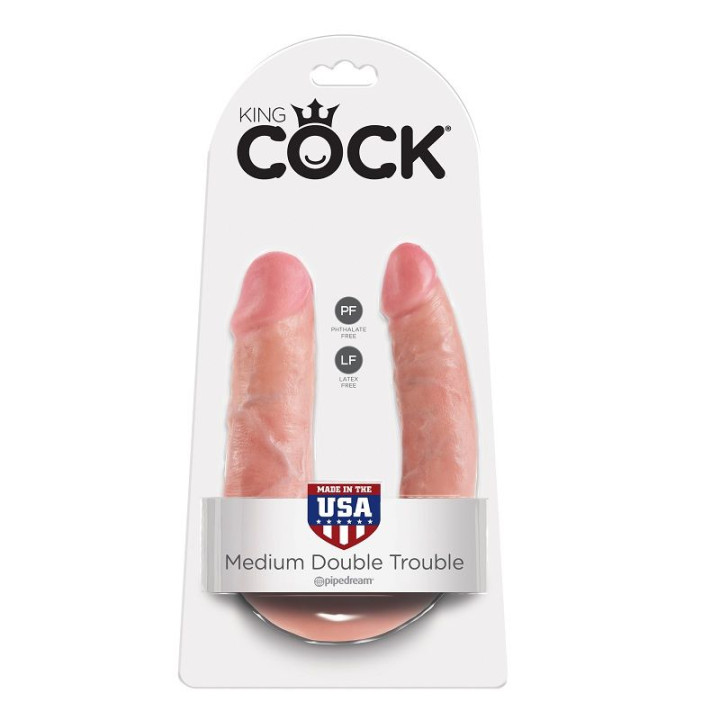 King Cock - Dildo Doble Penetración 13.9 cm Natural