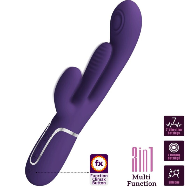 Pretty Love - Shania Vibratore Triplo Coniglio Multifunzione Viola