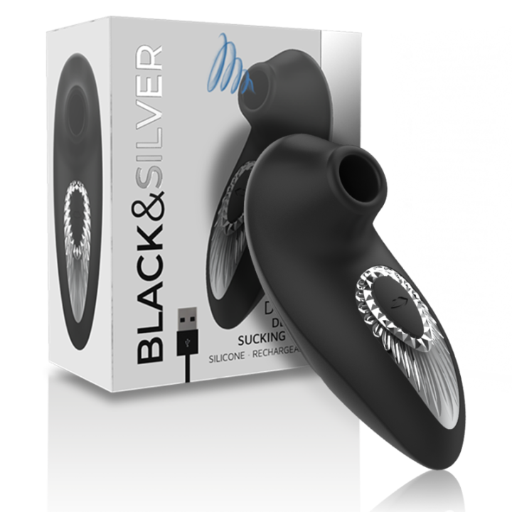 Black&Silver - Drake Deluxe Sucking Vibe Silicona Recargable Negro