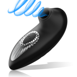 Black&Silver - Drake Deluxe Sucking Vibe Silicone Recarregável Preto