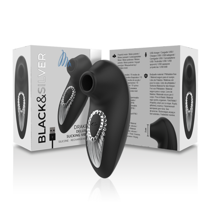 Black&Silver - Drake Deluxe Ssajacy Vibe Akumulatorowy Silikon Czarny