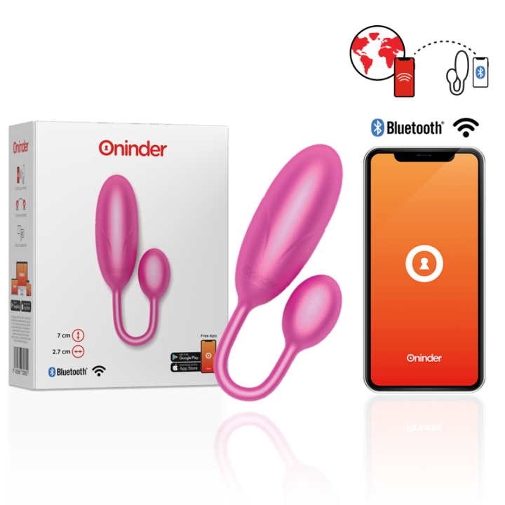 Oninder - Denver Vibrationsei Rosa 7 x 2,7 cm Kostenlose App