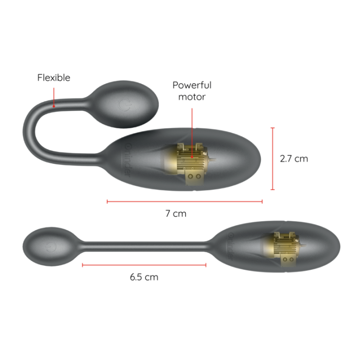 Oninder - Denver Vibrating Egg Black 7 x 2.7 cm Free App