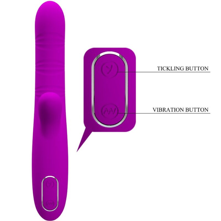 Pretty Love - Angelique Vibrador Multifunción + Estimulador de Clítoris Morado