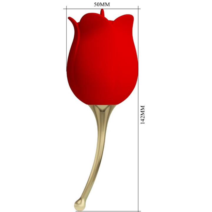 Pretty Love - Rose Lover Rosa Estimuladora de Clítoris 12 Vibraciones Rojo