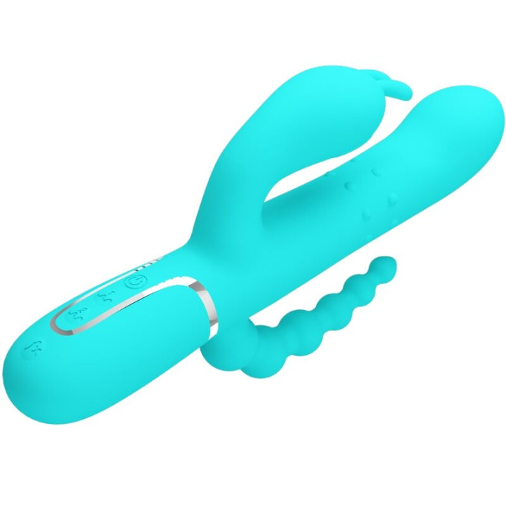 Pretty Love - Cammy 4 en 1 Vibrateur Multifonction Tripple Rabbit Bleu