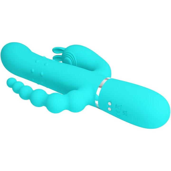 Pretty Love - Cammy 4 in 1 Multifunction Tripple Rabbit Vibrator Blue