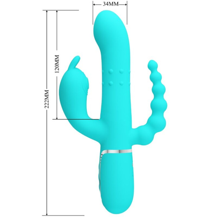 Pretty Love - Cammy 4 in 1 Multifunction Tripple Rabbit Vibrator Blue