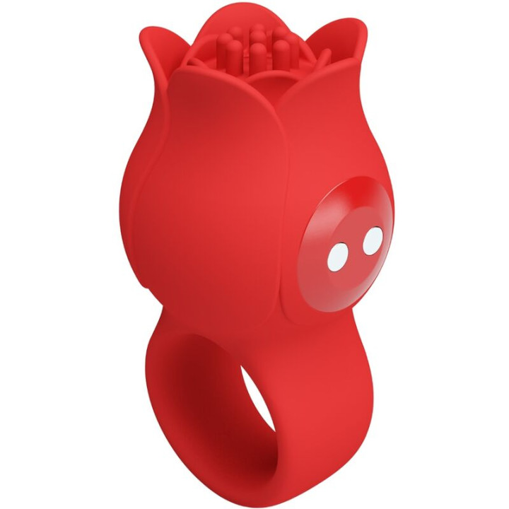 Pretty Love - Vibrador de Dedo em Forma de Jae Rose 10 Vibrações Vermelho