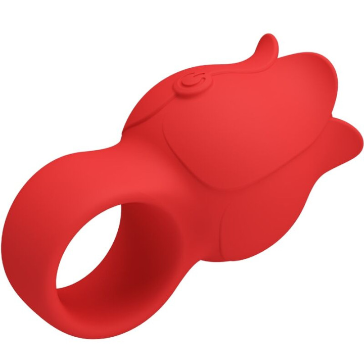 Pretty Love - Vibratore a Dita a Forma di Rosa Jae 10 Vibrazioni Rosso