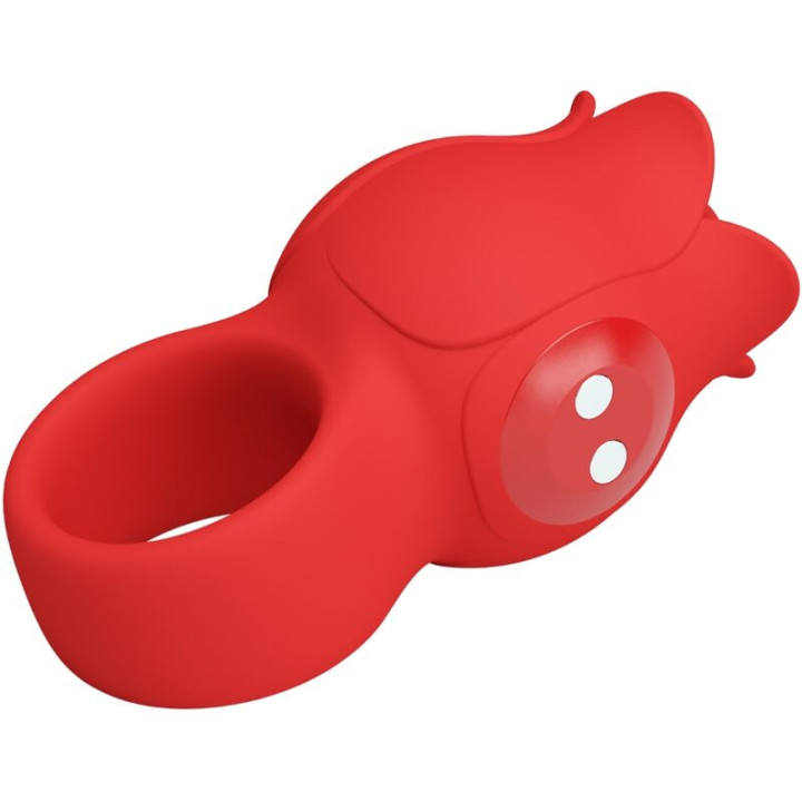 Pretty Love - Jae Vibrador de Dedo Forma de Rosa 10 Vibraciones Rojo