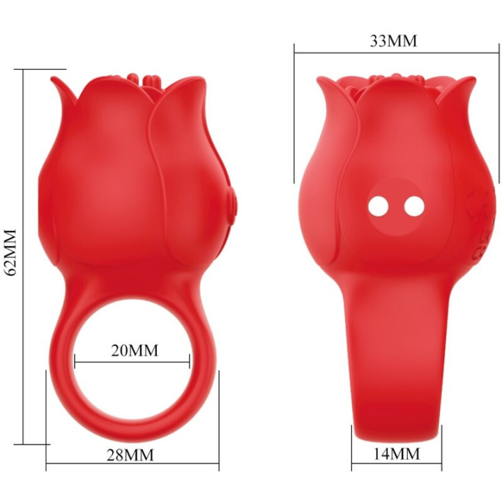 Pretty Love - Jae Rose Förmiger Fingervibrator 10 Vibrationen Rot