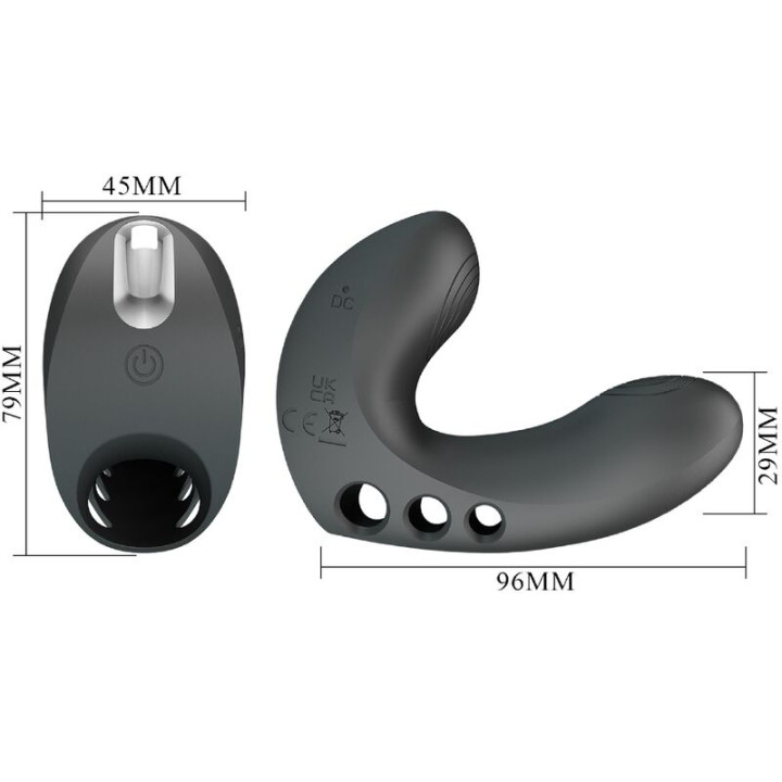 Pretty Love - Vibratore da Dita Camelia 7 Vibrazioni Nero