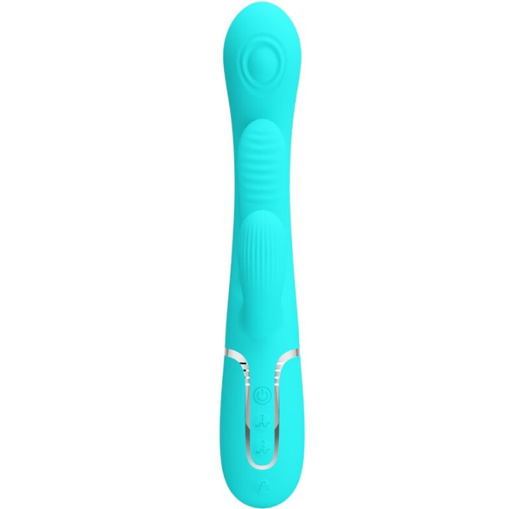 Pretty Love - Shania Triple Rabbit Multifunction Vibrator 3 in 1 Blue