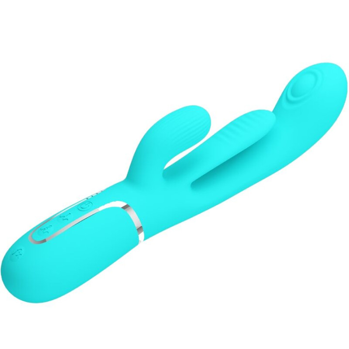 Pretty Love - Shania Triple Rabbit Multifunction Vibrator 3 in 1 Blue