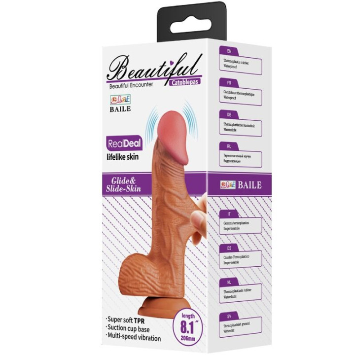 Baile - Catoblepas Realistic Vibrator 20.6 cm Flesh Remote Control