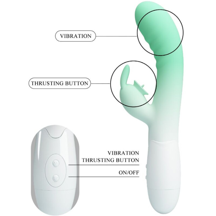 Pretty Love - Cerberus Rabbit Vibrator 3o Vibrations Green