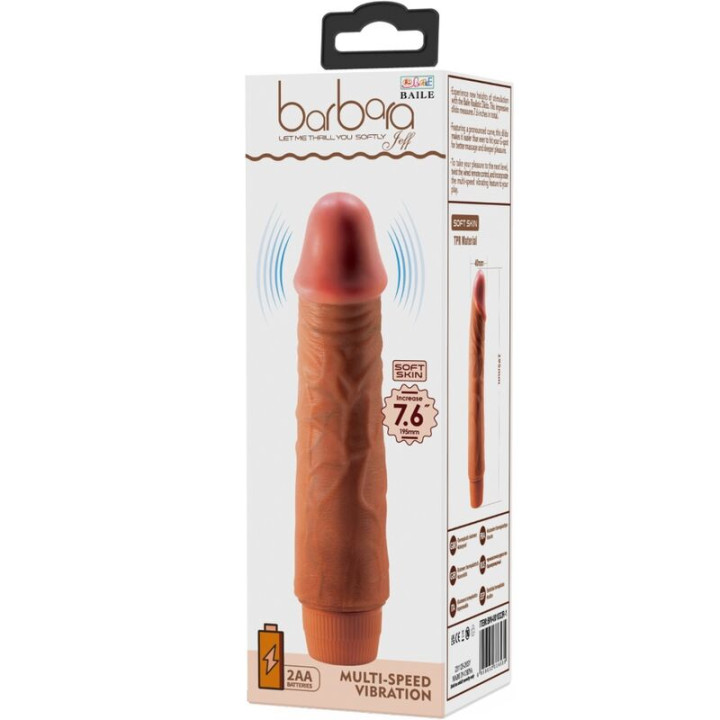 Baile - Jeff Realistic Vibrator 19.5 cm Mulatto