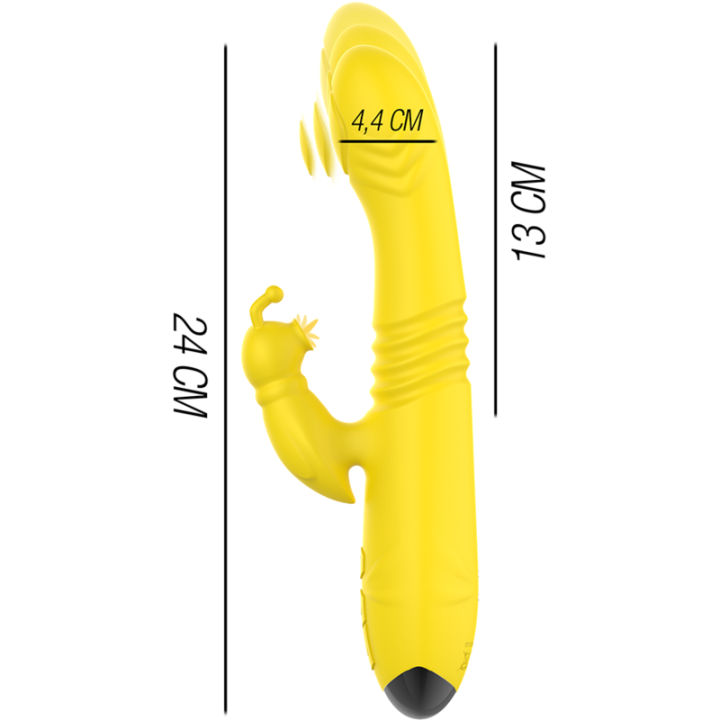 Intense - Toky Multifunction Vibrator up & Down With Clitoral Stimulator Yellow