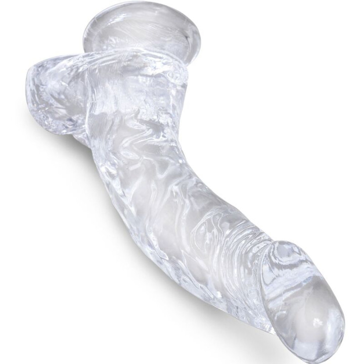 King Cock - Clear Pene Curvo Realistico Con Sfere 16.5 cm Trasparente