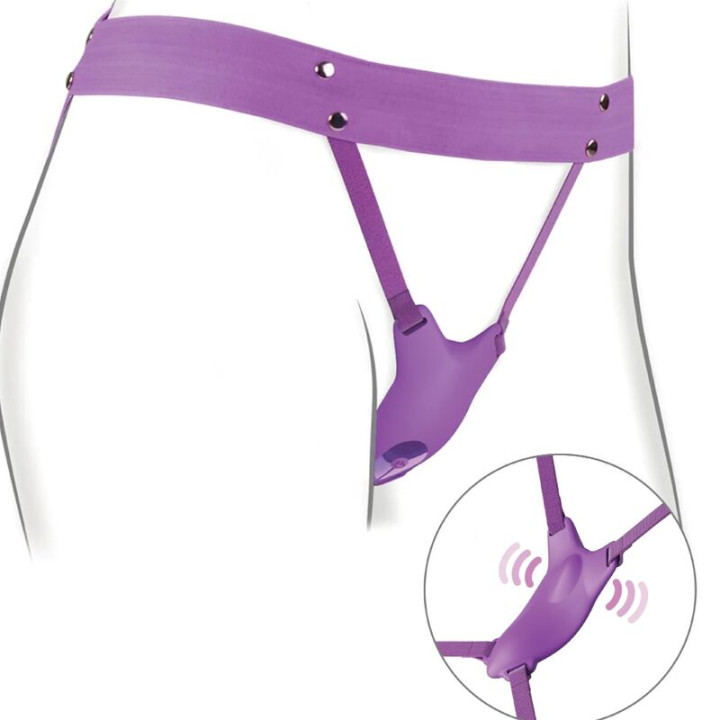 Fantasy For Her - Pettorina Con Farfalla Vibrante, Ricaricabile e Telecomando Viola