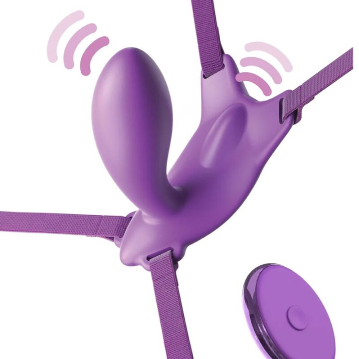 Fantasy For Her - Butterfly Harness g-Spot With Vibrator, Rechargeable & Remote Control Violet
