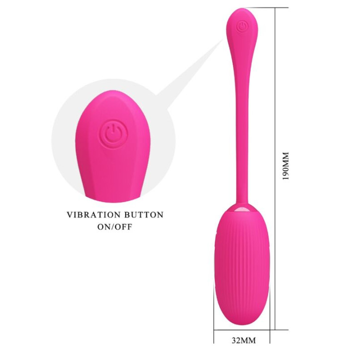 Pretty Love - Oeuf Vibrant Rechargeable Doreen Magenta Télécommande