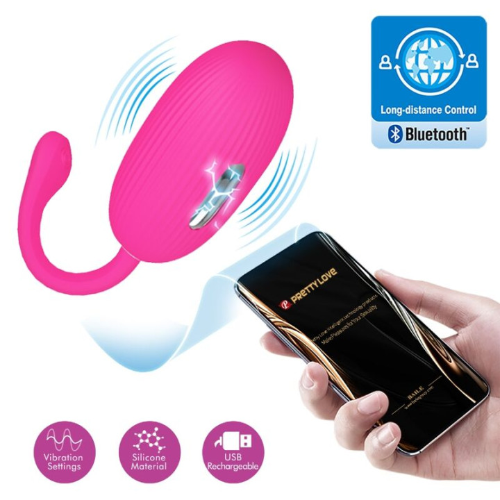 Pretty Love - Oeuf Vibrant Rechargeable Doreen Magenta Télécommande