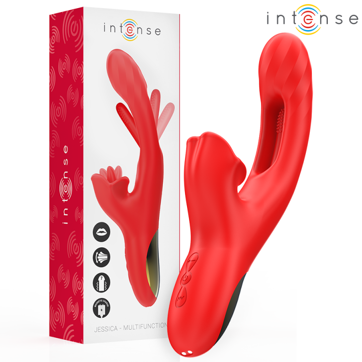 Intense - Jessica Multifunktionsvibrator Klitorisstimulation 24,8 cm Rot