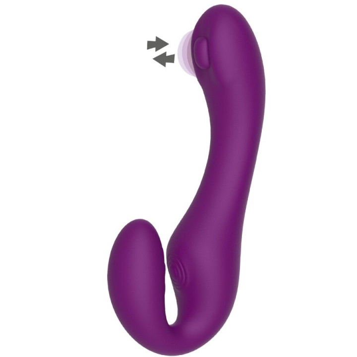 Xocoon - 2 in 1 Strapless Strap-on Vibrator With Remote Control Purple