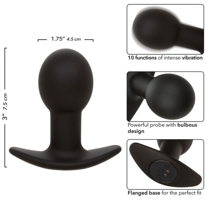 Calexotics - Rock Bottom Plug Anal 10 Vibrações Silicone Preto
