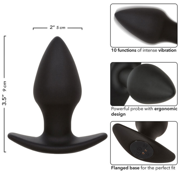 Calexotics - Rock Bottom Perfect Anal Plug 10 Vibrazioni Silicone Nero
