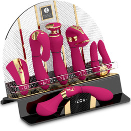 Shunga - Expositor 6 Masajeadores Íntimos Fucsia