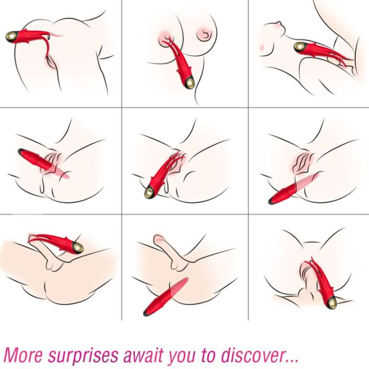 Armony - Vibrateur Shadow Double Tête Teasing Rouge